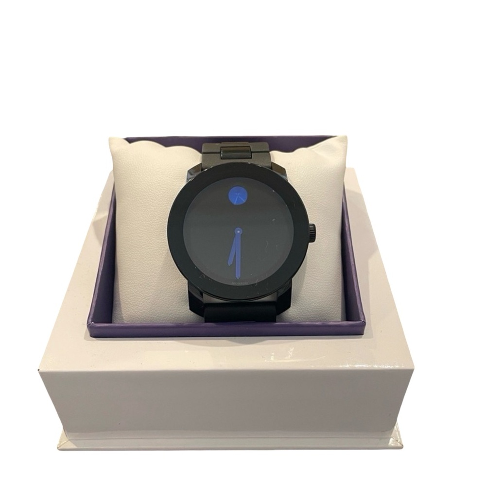 MOVADO Bold Steel Resin Men's Watch 42mm Blue Dot 3600099 MB.01.1.29.5015
